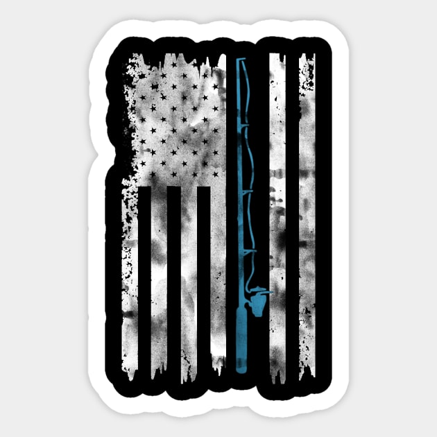 American Flag Fishing Sticker by Jannysingle